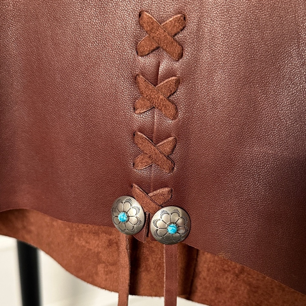 RARE Vintage Ralph Lauren Leather Vest with Concho Details - Size M - Picture 7 of 8